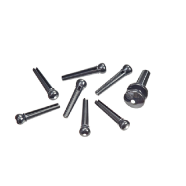 INJECTION MOLDED BRIDGE END PIN SET BLACK IVORY DOT