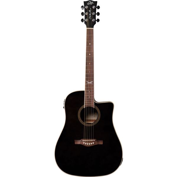 DREADNOUGHT CATAWAY SEE THROUGH BLACK ACOUSTIC GUITAR W/EL.SYSTEM