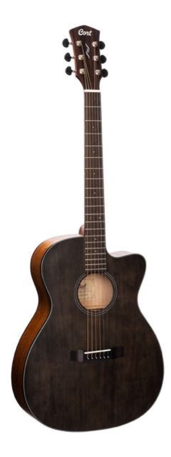 CORE SERIES CUTAWAY ALL SOLID ACOUSTIC GUITAR OPEN PORE TRANS BLACK W.EL.FISHMANN SYSTEM